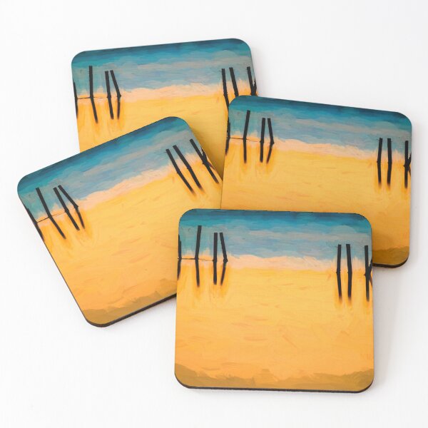 Item preview, BLACK PILINGS ORANGE WATER Abstract X107 designed and sold by RichFrancoCars.