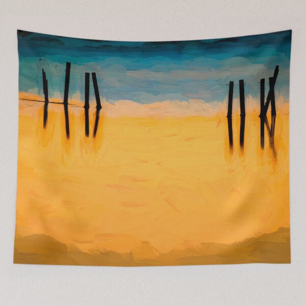 Item preview, BLACK PILINGS ORANGE WATER Abstract X107 designed and sold by RichFrancoCars.