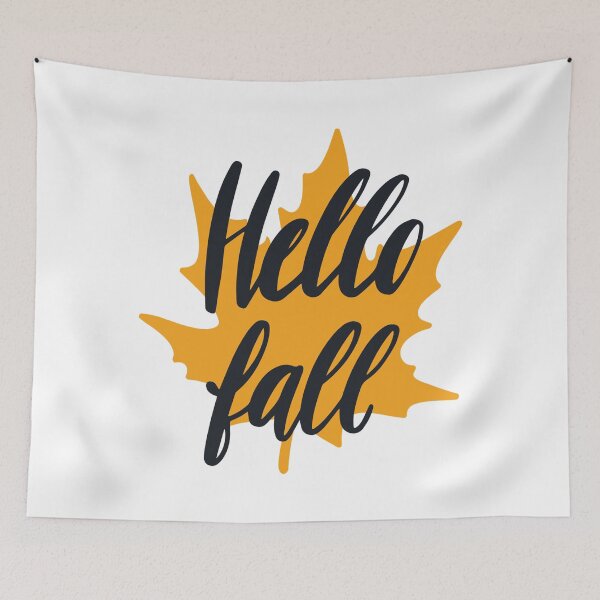 Item preview, Hello Fall Leaf Graphic Design designed and sold by ZubiyaArt.