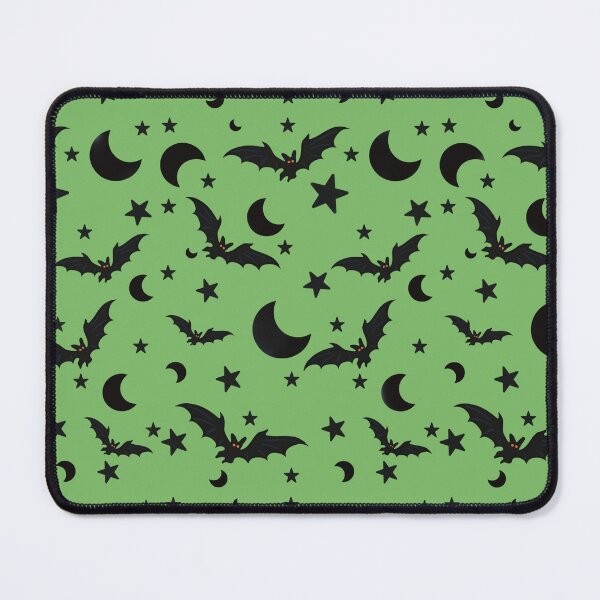 Item preview, Black on green Halloween Bats pattern designed and sold by Kimber Nova.