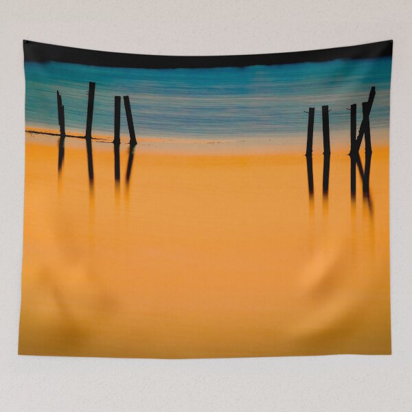 Item preview, BLACK PILINGS ORANGE WATER Abstract X109 designed and sold by RichFrancoCars.