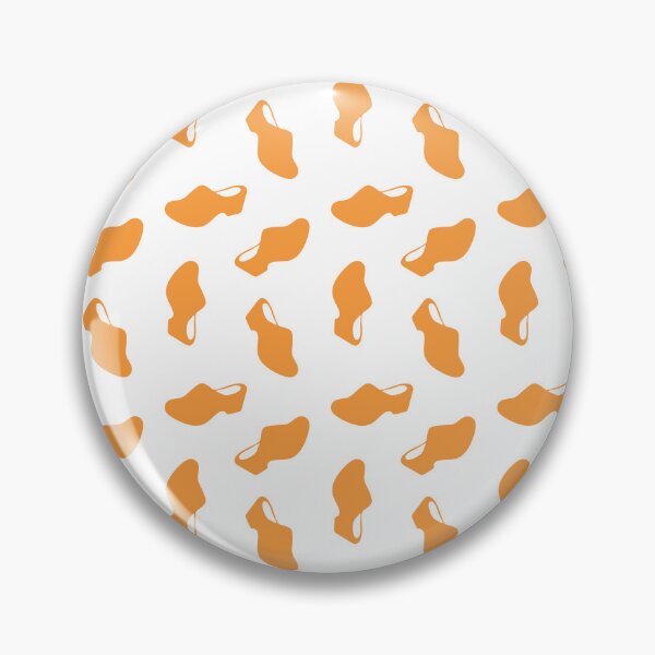 Clog Dance - orange on white Pin