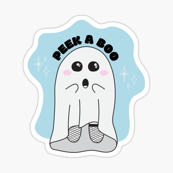 Peek A Boo Ghost – Cute & Playful Ghost Illustration Sticker