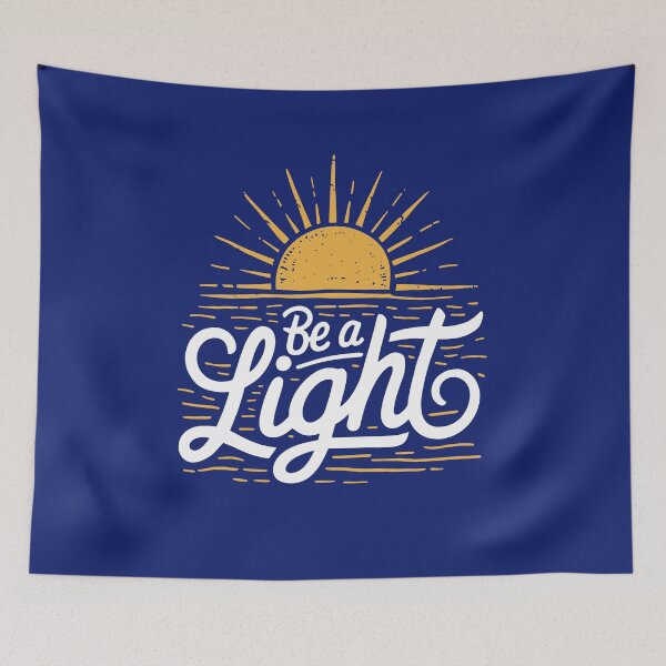 Item preview, "Be a Light" Inspirational Sunburst Typography Design designed and sold by serein32.