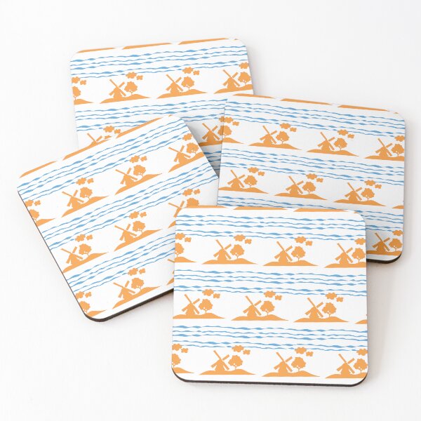 Item preview, Windmill on the Hill - orange blue on white designed and sold by BrendaWaldekker.