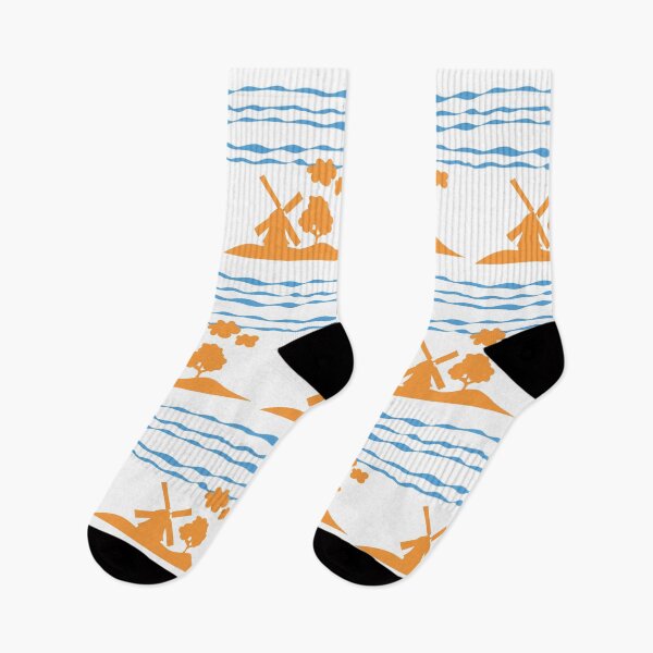 Item preview, Windmill on the Hill - orange blue on white designed and sold by BrendaWaldekker.