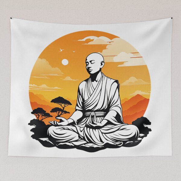 Item preview, Meditating Monk at Sunset designed and sold by Bunmigraphics .