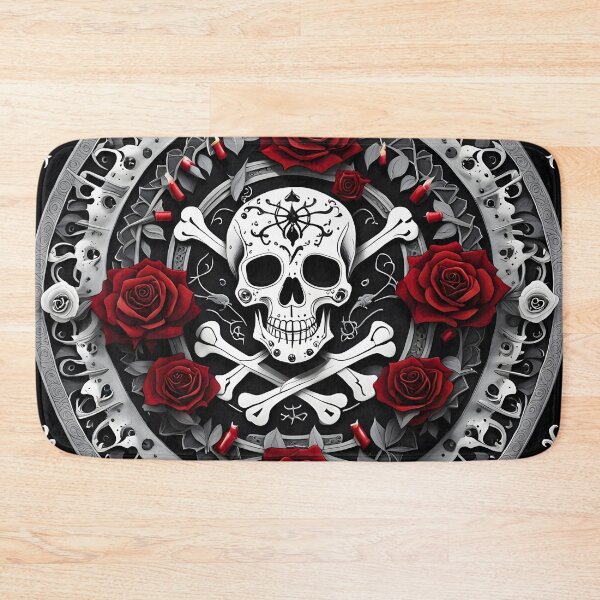 Item preview, Mysterious Skull Mandala with Roses and Candles designed and sold by MandalasShops.