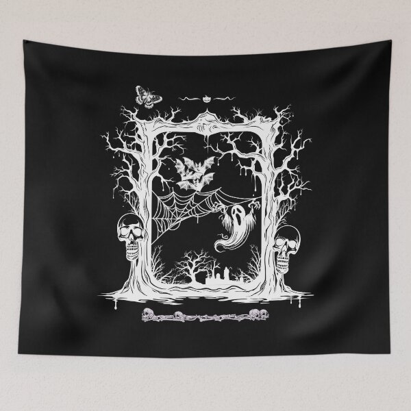Item preview, Scary Dark Goth Grave White Drawing Design designed and sold by EarthArtDesigns.