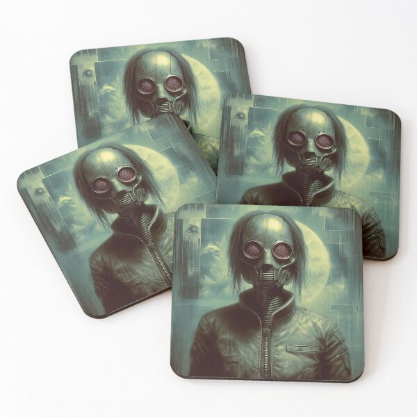 Item preview, Cyberpunk Gas Masked Character – Futuristic Dystopian Artwork designed and sold by MarinaFila.