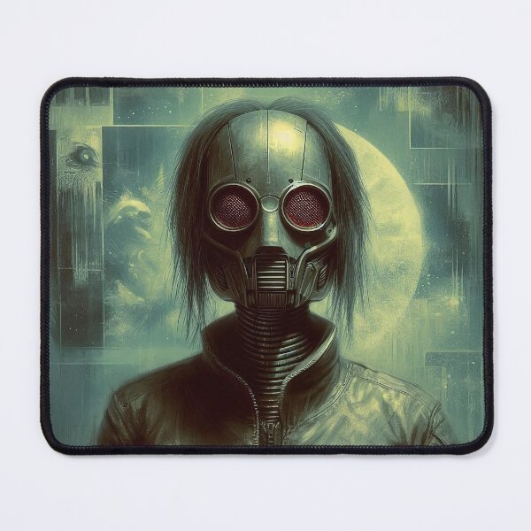 Item preview, Cyberpunk Gas Masked Character – Futuristic Dystopian Artwork designed and sold by MarinaFila.