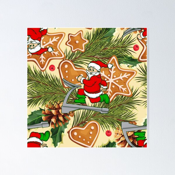 Item preview, funny christmas treadmill santa cookies  designed and sold by Gossip Rag.