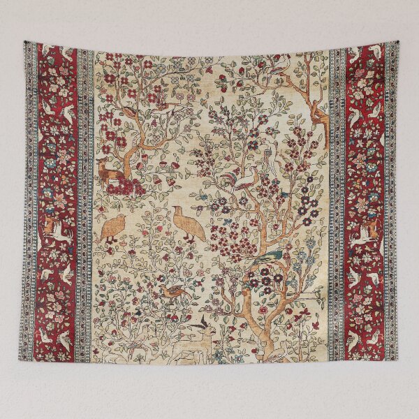 Item preview, Vintage Esfahan Persian Animal Rug Print designed and sold by Vicky Brago-Mitchell®.
