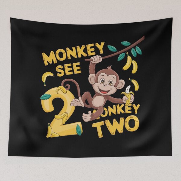Item preview, Kids 2 Years Old Monkey Party Themes 2nd Birthday designed and sold by SztylishDesigns.