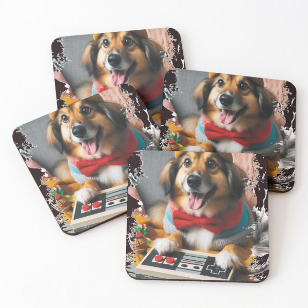 Item preview, dog playing video game designed and sold by E.D.CH designs..