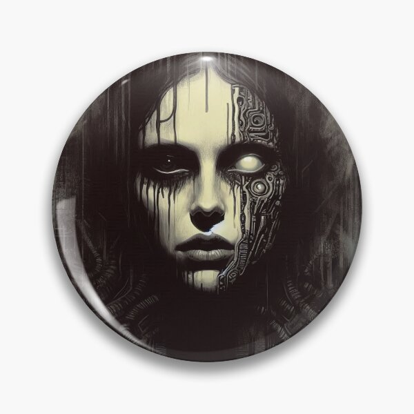 Item preview, Dark Cybernetic Woman Portrait – Futuristic AI and Human Fusion Art designed and sold by MarinaFila.