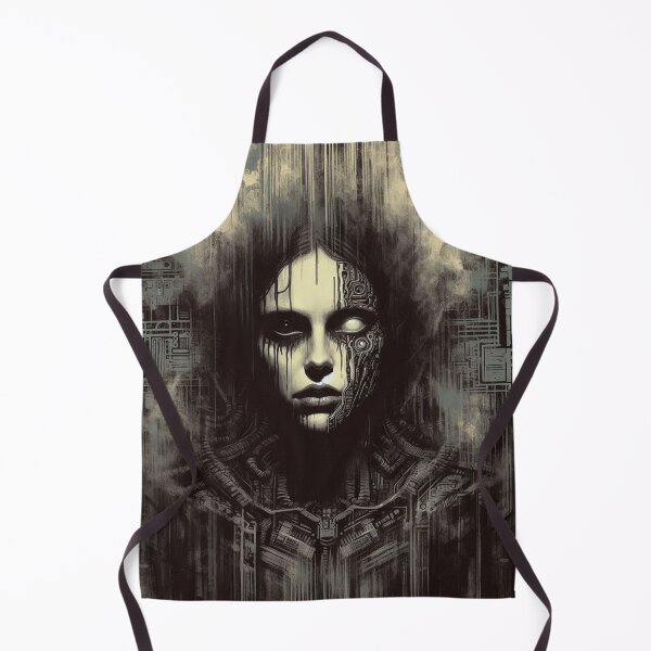 Item preview, Dark Cybernetic Woman Portrait – Futuristic AI and Human Fusion Art designed and sold by MarinaFila.