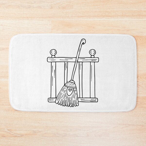 Item preview, a Broom Resting Against a Porch Railing designed and sold by rasagamastore.