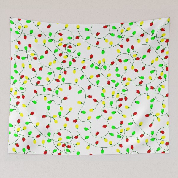 Item preview, whimsical seamless christmas tree lights designed and sold by Gossip Rag.