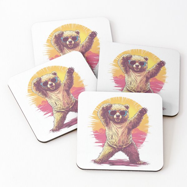 Item preview, Cool Bear in Black Sunglasses Dances Against the Sunset designed and sold by KrisArtZone.