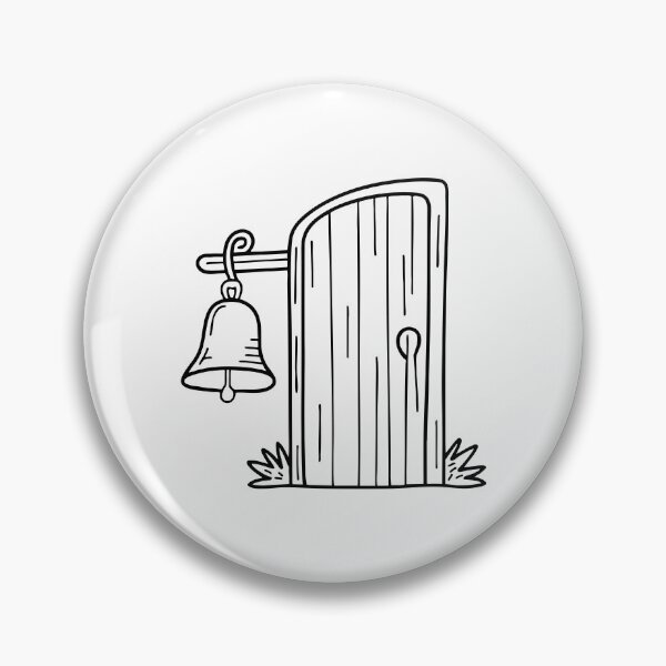Item preview, Illustration of a Bell Hanging from a Rustic Door designed and sold by rasagamastore.