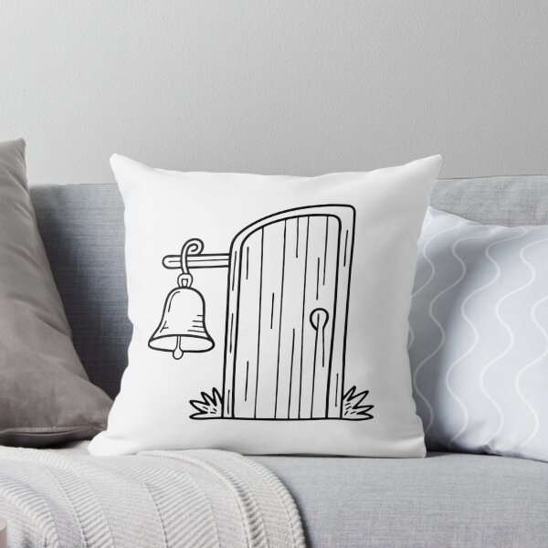 Item preview, Illustration of a Bell Hanging from a Rustic Door designed and sold by rasagamastore.