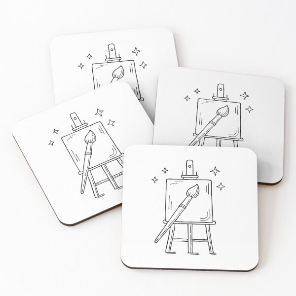 Item preview, Illustration of a Brush Resting on a Painter's Easel designed and sold by rasagamastore.
