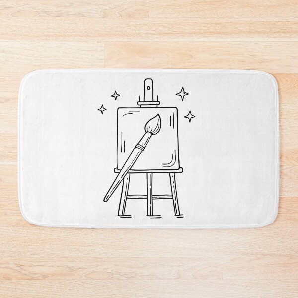 Item preview, Illustration of a Brush Resting on a Painter's Easel designed and sold by rasagamastore.
