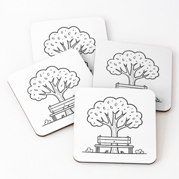 Item preview, Illustration of a Bench Placed Under a Shady Tree designed and sold by rasagamastore.