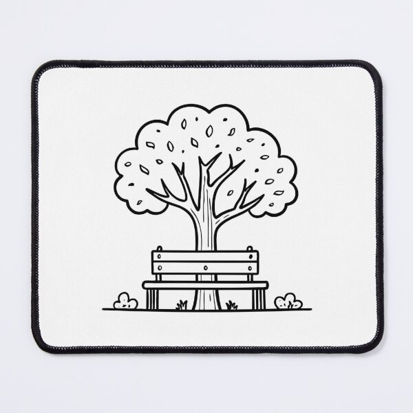 Item preview, Illustration of a Bench Placed Under a Shady Tree designed and sold by rasagamastore.