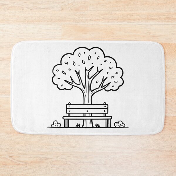 Item preview, Illustration of a Bench Placed Under a Shady Tree designed and sold by rasagamastore.
