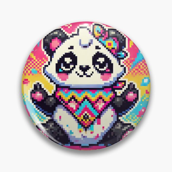 Aperçu de l'œuvre Pixel Art Panda – Ambiance rétro colorée créée et vendue par ANIARTONLINE.
