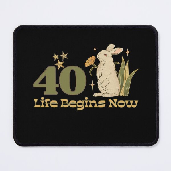 Item preview, Life Begins at Forty, Rabbit Illustration Birthday Design designed and sold by Raise2Shine.
