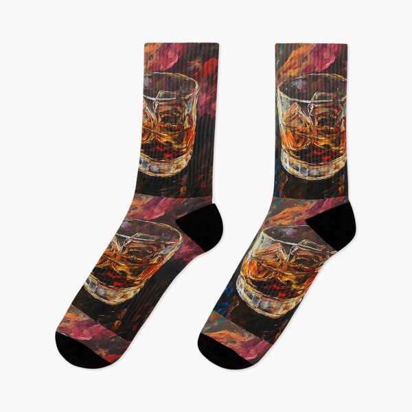 Item preview, Glass of Whiskey with Ice and Smoking Cigar Against Swirling, Vibrant Colors, Abstract Art Generative AI designed and sold by OlfactoART Studio.