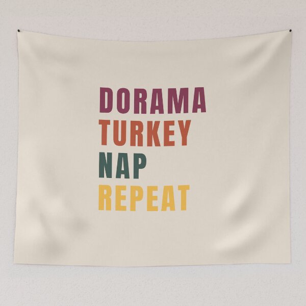 Aperçu de l'œuvre T-shirt Dorama Turkey Nap Repeat Thanksgiving créée et vendue par KGlam.