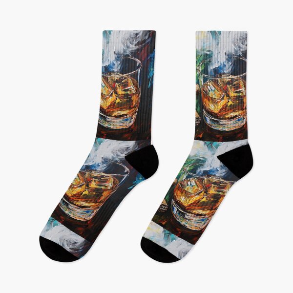 Item preview, Whiskey Glass with Ice and Swirling Smoke from Cigars, Contrasting Hues of Warmth and Coolness Abstract Art AI Generated designed and sold by OlfactoART Studio.