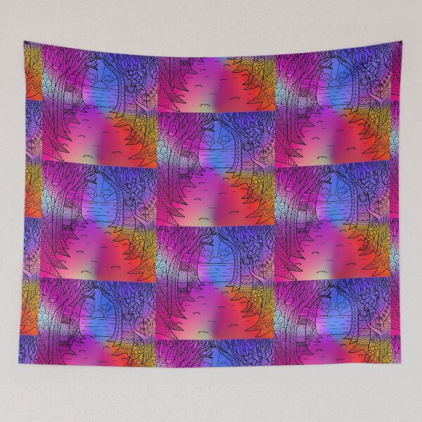 Item preview, Psychedelic Forest Sunset Mandala - Vibrant Rainbow Art designed and sold by Fredster1966.