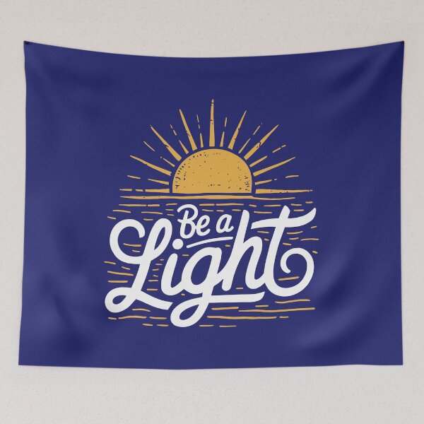 Item preview, "Be a Light" Inspirational Sunburst Typography Design designed and sold by serein32.