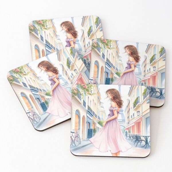 Item preview, Paris: Chic Parisian Dream - Elegant Woman Acrylic Print designed and sold by daila70.