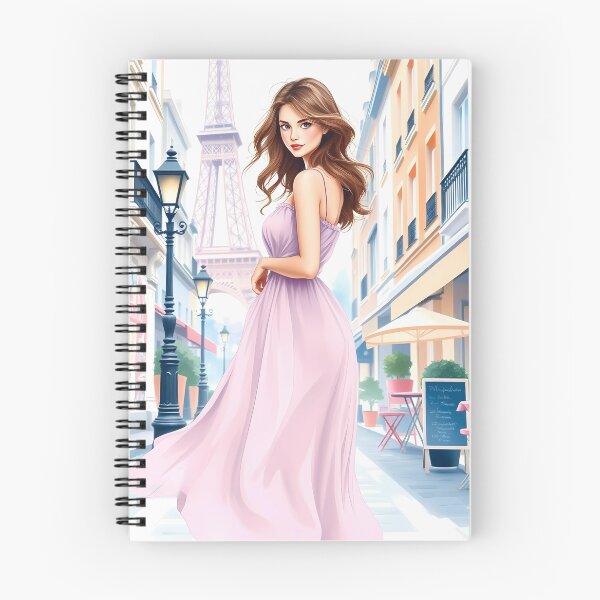 Item preview, Elegance in Paris Stylish Woman with Eiffel Tower Acrylic Print designed and sold by daila70.
