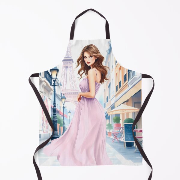 Item preview, Elegance in Paris Stylish Woman with Eiffel Tower Acrylic Print designed and sold by daila70.