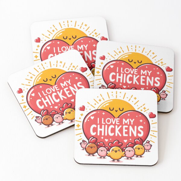 Item preview, I Love My Chickens Cute Heart and Chick Family Art designed and sold by The-T-In-Retro.