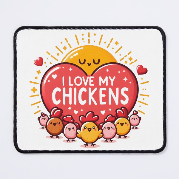 Item preview, I Love My Chickens Cute Heart and Chick Family Art designed and sold by The-T-In-Retro.