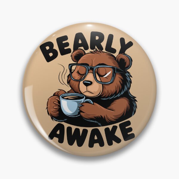 Item preview, "Bearly Awake" Coffee-Loving Bear Cartoon Design designed and sold by serein32.