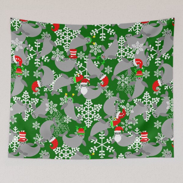 Item preview, santa claus christmas manatee green designed and sold by Gossip Rag.