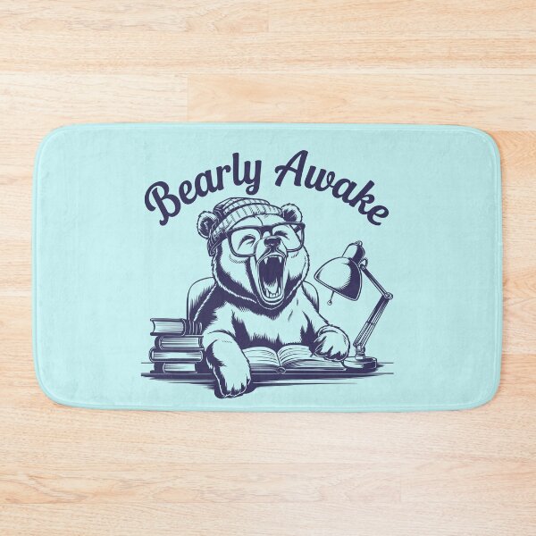 Item preview, "Bearly Awake" Funny Sleepy Bear Illustration with Glasses designed and sold by serein32.