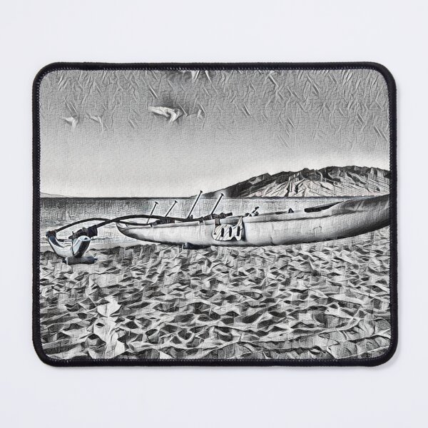 Item preview, Maui Outrigger (Black&White) designed and sold by Scurvy Dawg Design.
