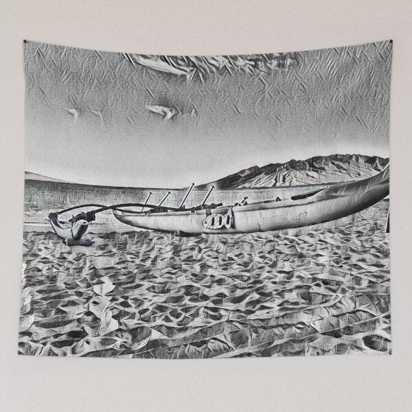 Item preview, Maui Outrigger (Black&White) designed and sold by Scurvy Dawg Design.