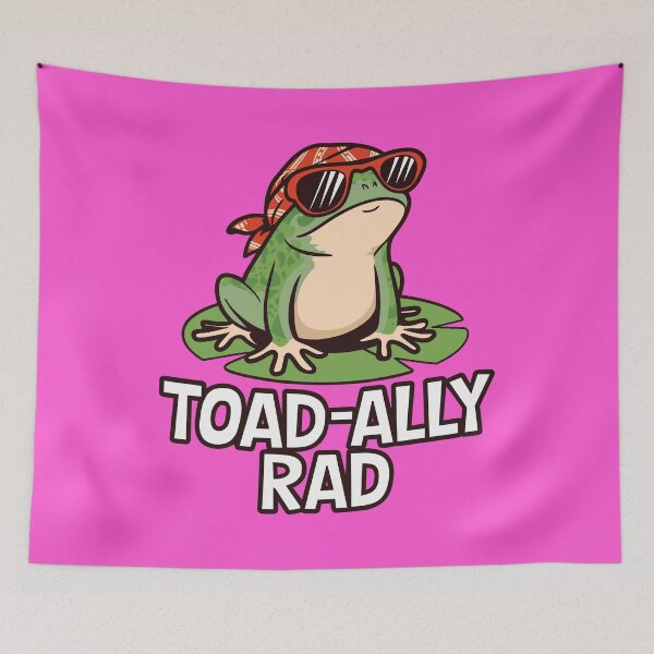 Item preview, "Toad-Ally Rad" Cool Frog with Sunglasses Cartoon Design designed and sold by serein32.