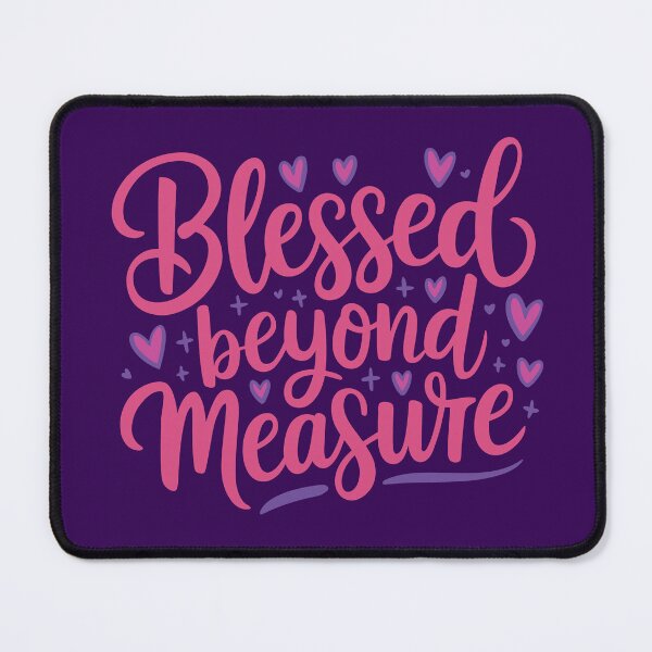 Item preview, "Blessed Beyond Measure" Inspirational Typography with Hearts designed and sold by serein32.